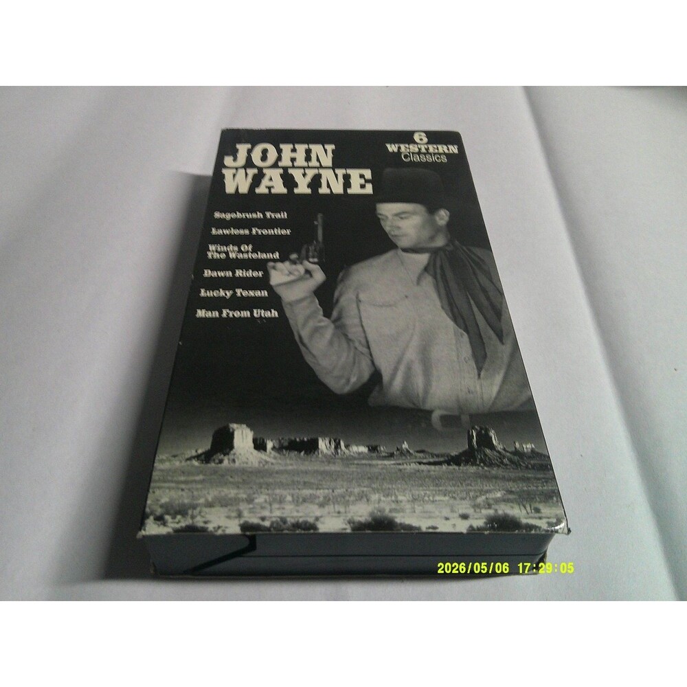 John Wayne 6 Western Classics VHS Tape Set - Sagebrush Trail Lawless Frontier